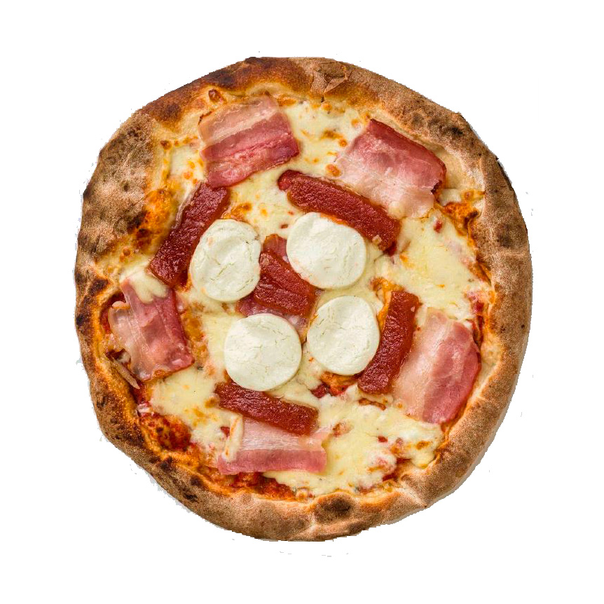Queso de cabra, bacon ahumado y membrillo 28cm